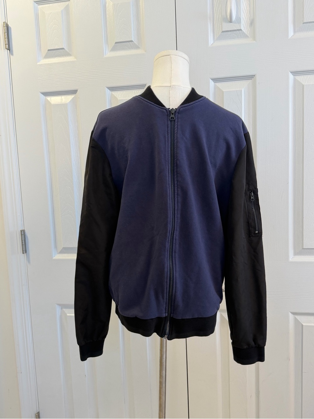 Kenneth Cole New York Navy Black Bomber Jacket Men’s Medium